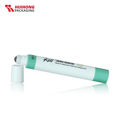 Tube crème pour les yeux verts de 20 ml avec tête de boule à rouleaux pour sérum