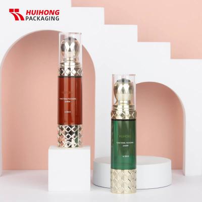 Bouteille de massage à rouleaux d'essence faciale de 30 ml avec bouteille de petg en forme de diamant