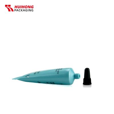 Tube de buse à crème pour les yeux mate bleu de 10 ml avec bouchon à balle