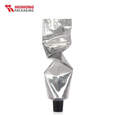 Tube de dentifrice cosmétique pliable en aluminium vide à 99 . 7% avec couvercle à vis
