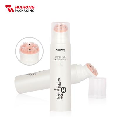 traitement du cuir chevelu mat blanc massage boule de silicone brosse lotion pour le visage tube de crème
